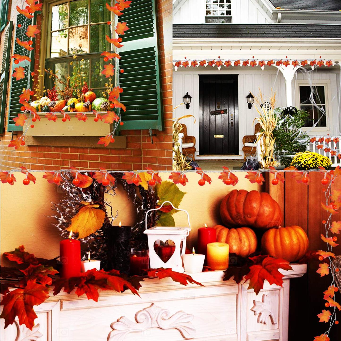 Maple Leaf Pumpkin LED Lights Festival Party Decoration Battery String Lights-xinru