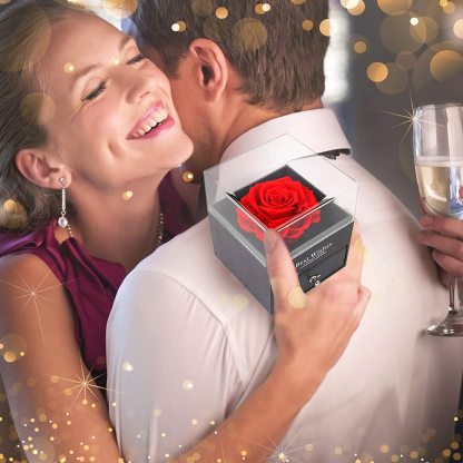 Mother's Day Gift Preserved Red Real Rose With  Necklace-xinru