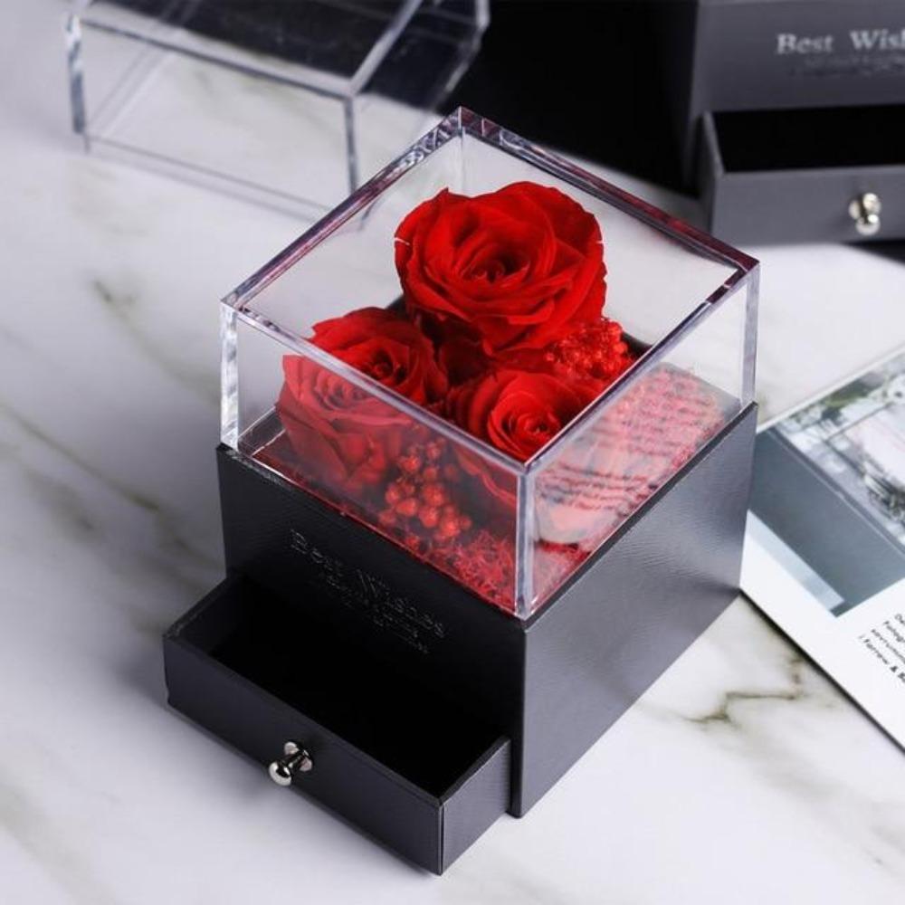 Immortal Preserved Rose Teddy Bear Box Display-xinru
