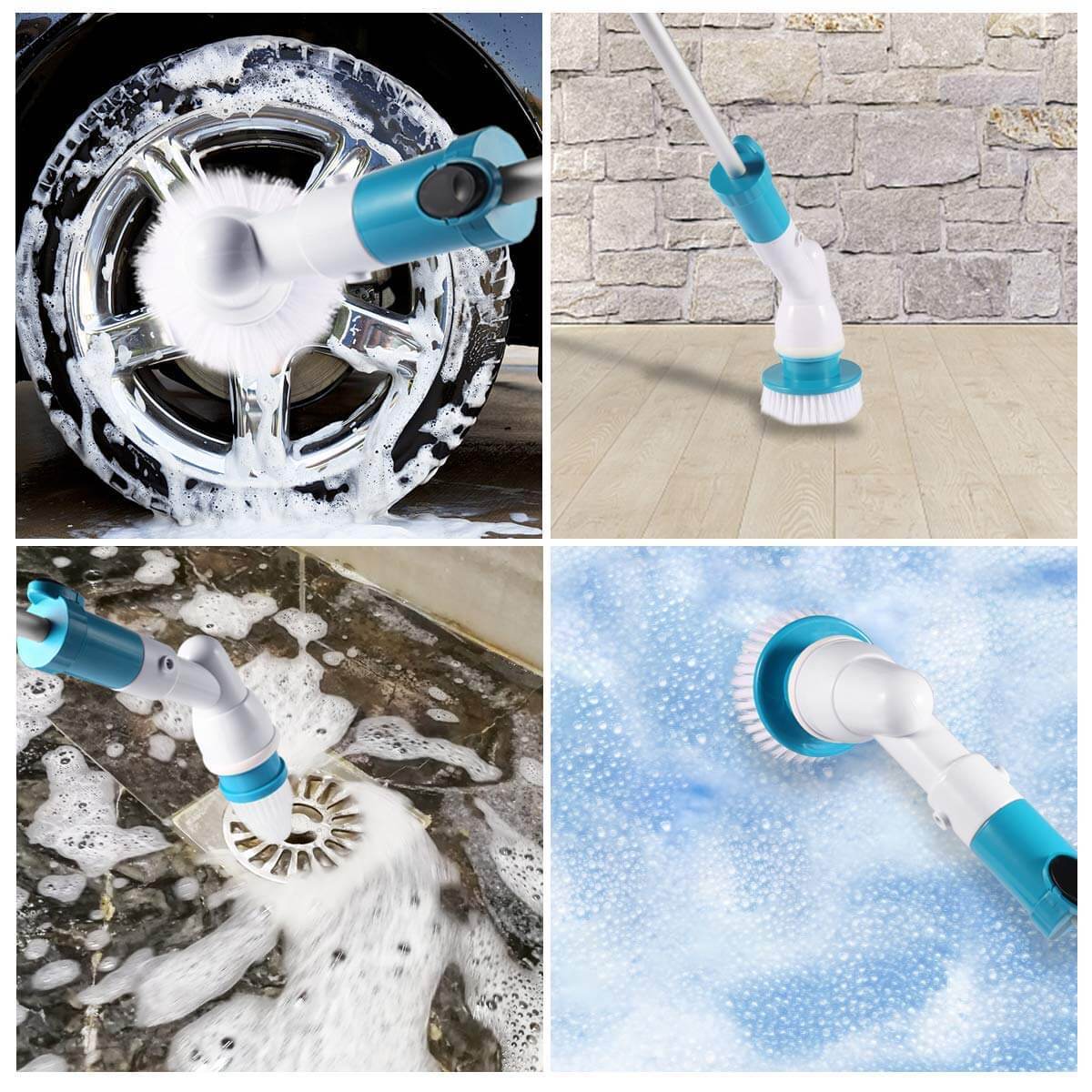 Electric Power Cleaning Scrubber With Extension Handle-xinru