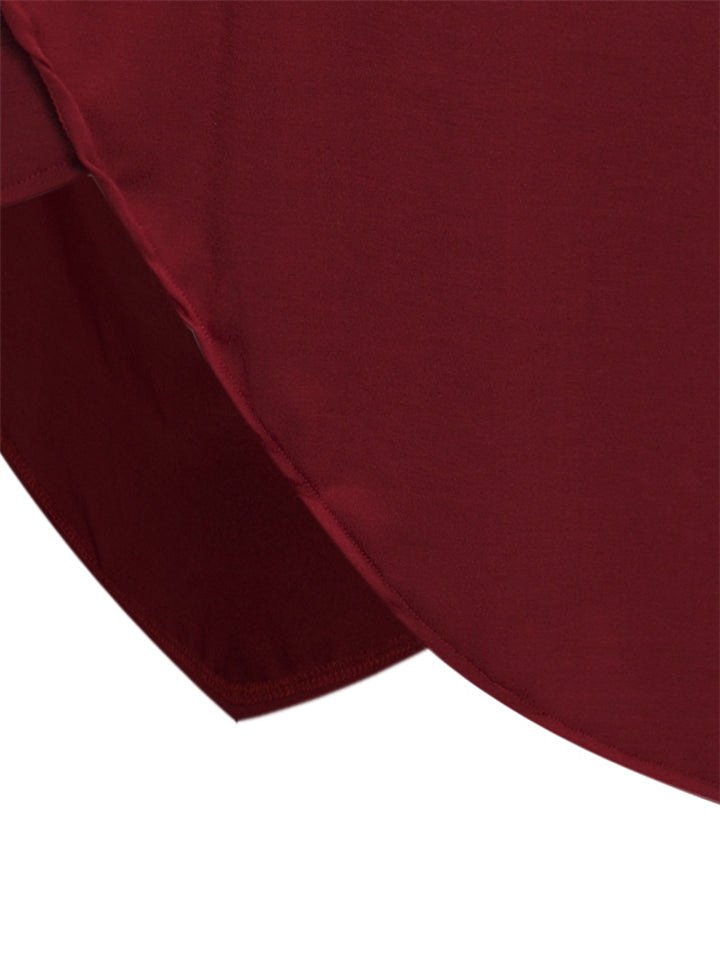 Men Casual Trendy Irregular Hem Design Solid Color Long Hoodies-xinru