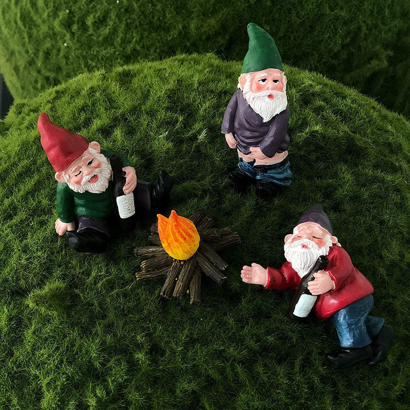 Drunk Dwarf Garden Gnomes 4 Pack-xinru