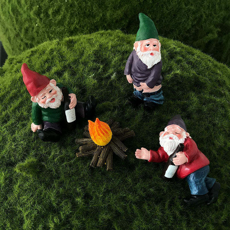 Drunk Dwarf Garden Gnomes 4 Pack-xinru