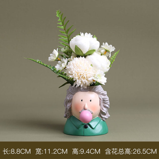 Creative Interesting Cartoon Animal Head Flowers Plant Pot-xinru