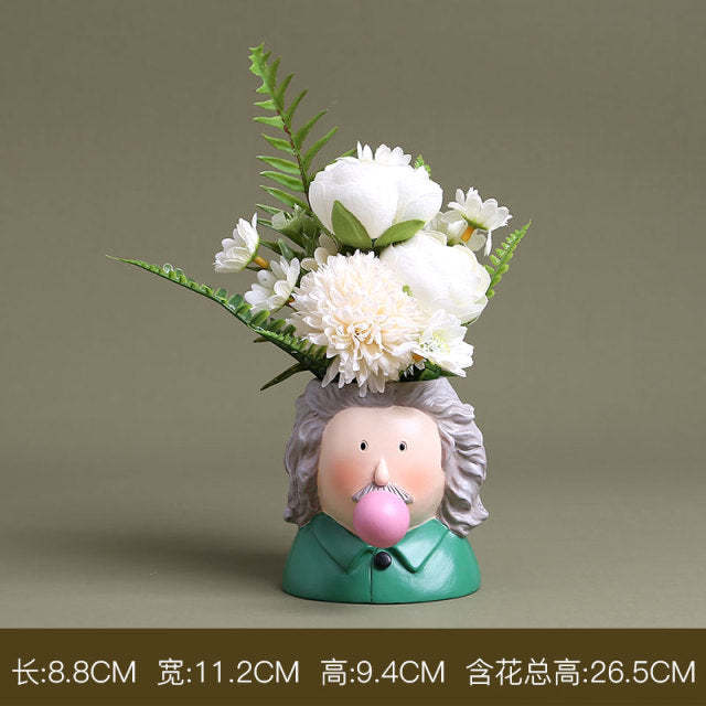 Creative Interesting Cartoon Animal Head Flowers Plant Pot-xinru