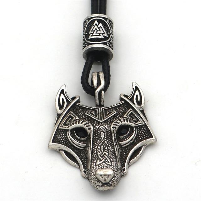 Men's Stainless Steel Norse Viking Wolf Pendant Necklace-xinru