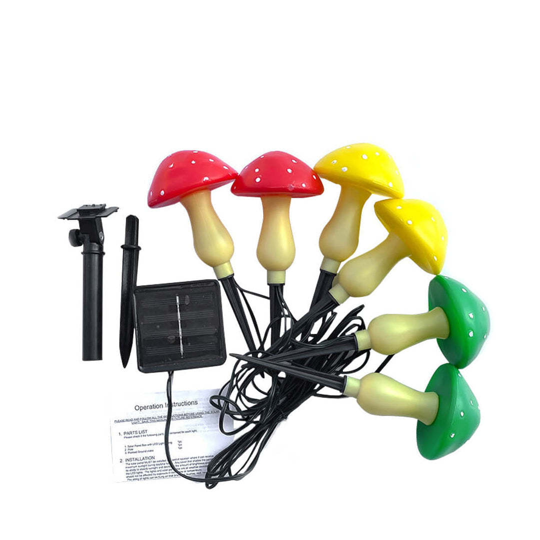 Solar Waterproof Mushroom Shaped String Lights Lawn Decorative-xinru
