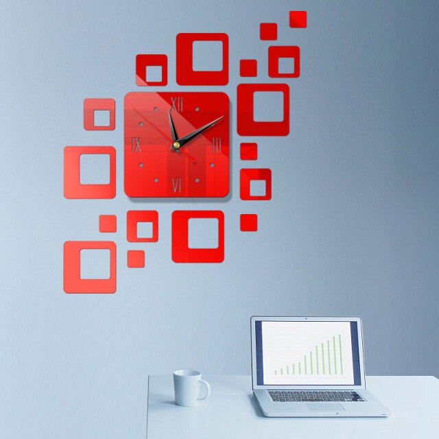 DIY 3d Large Wall Clocks Acrylic Mirror Stickers Oversize Home Decor-xinru