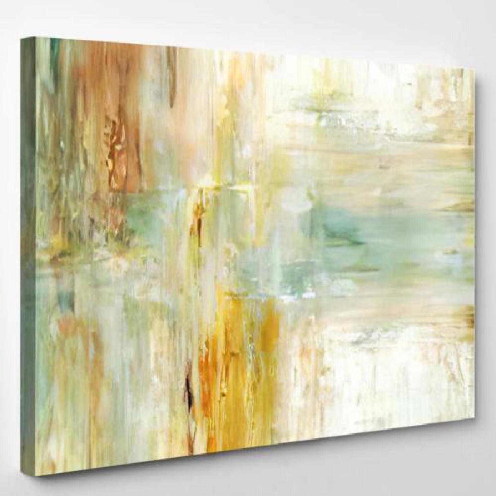 Beige Green Abstract Art Painting-xinru shop