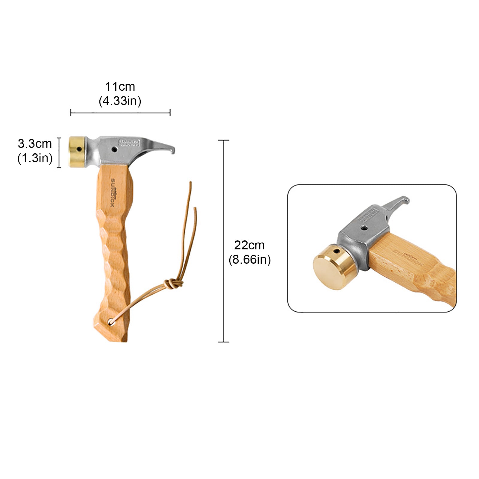 Camping Hammer Tent Mallet Stake Peg Puller Hammer with Holding Strap-xinru