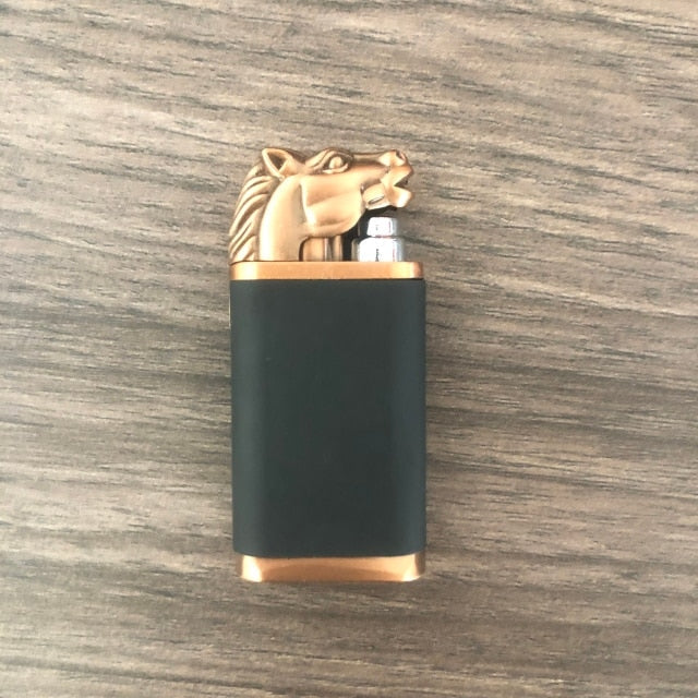 Creative Metal Double Flame Windproof Jet Turbine Men's Lighter-xinru