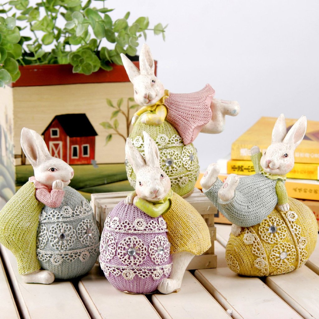 Easter Egg Bunny Desktop Decoration-xinru