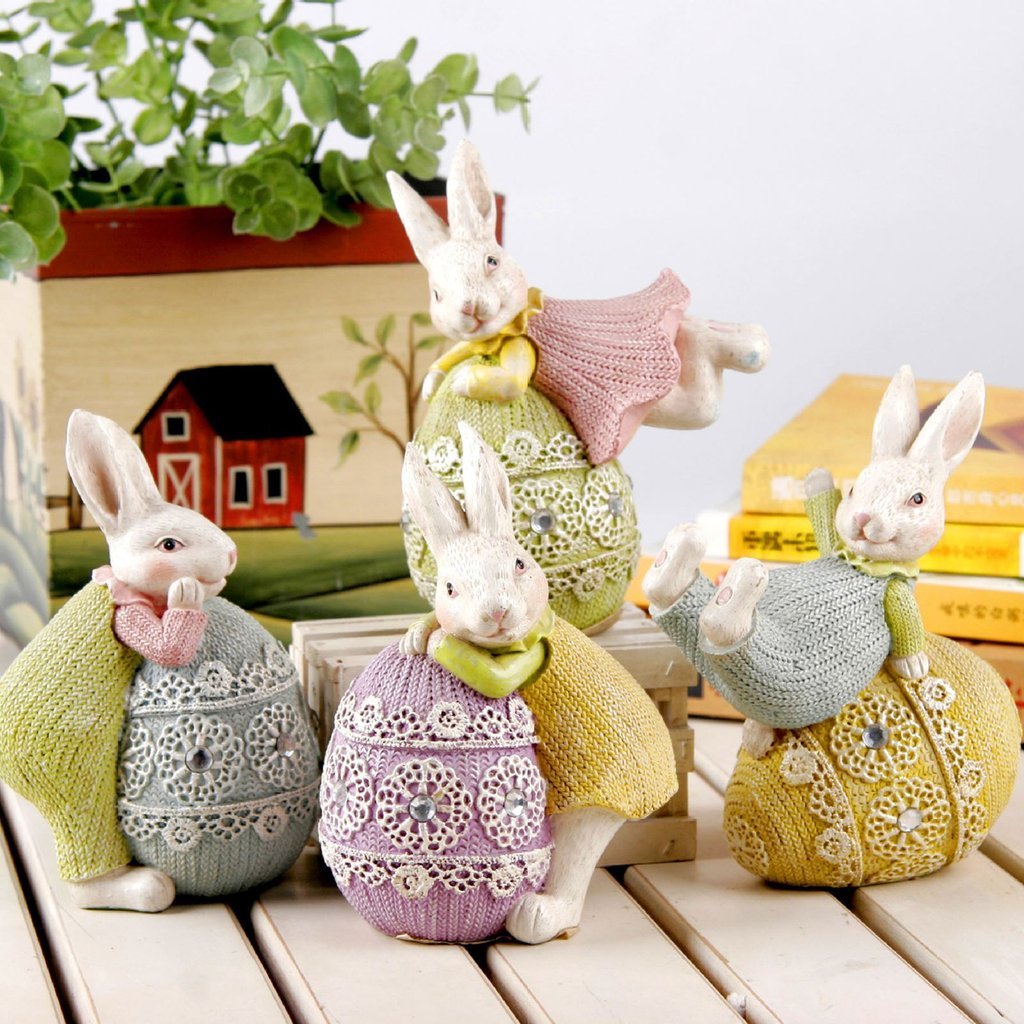 Easter Egg Bunny Desktop Decoration-xinru