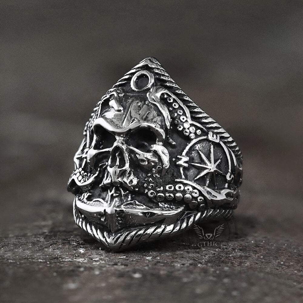 Kraken Octopus Stainless Steel Skull Ring-xinru shop