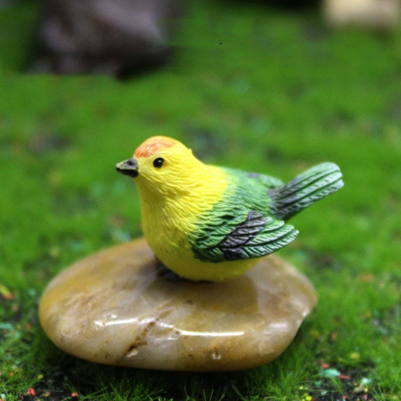 Figurines Simulation Cute Miniature Bird Resin Magpie Mini Dollhouse Decor-xinru
