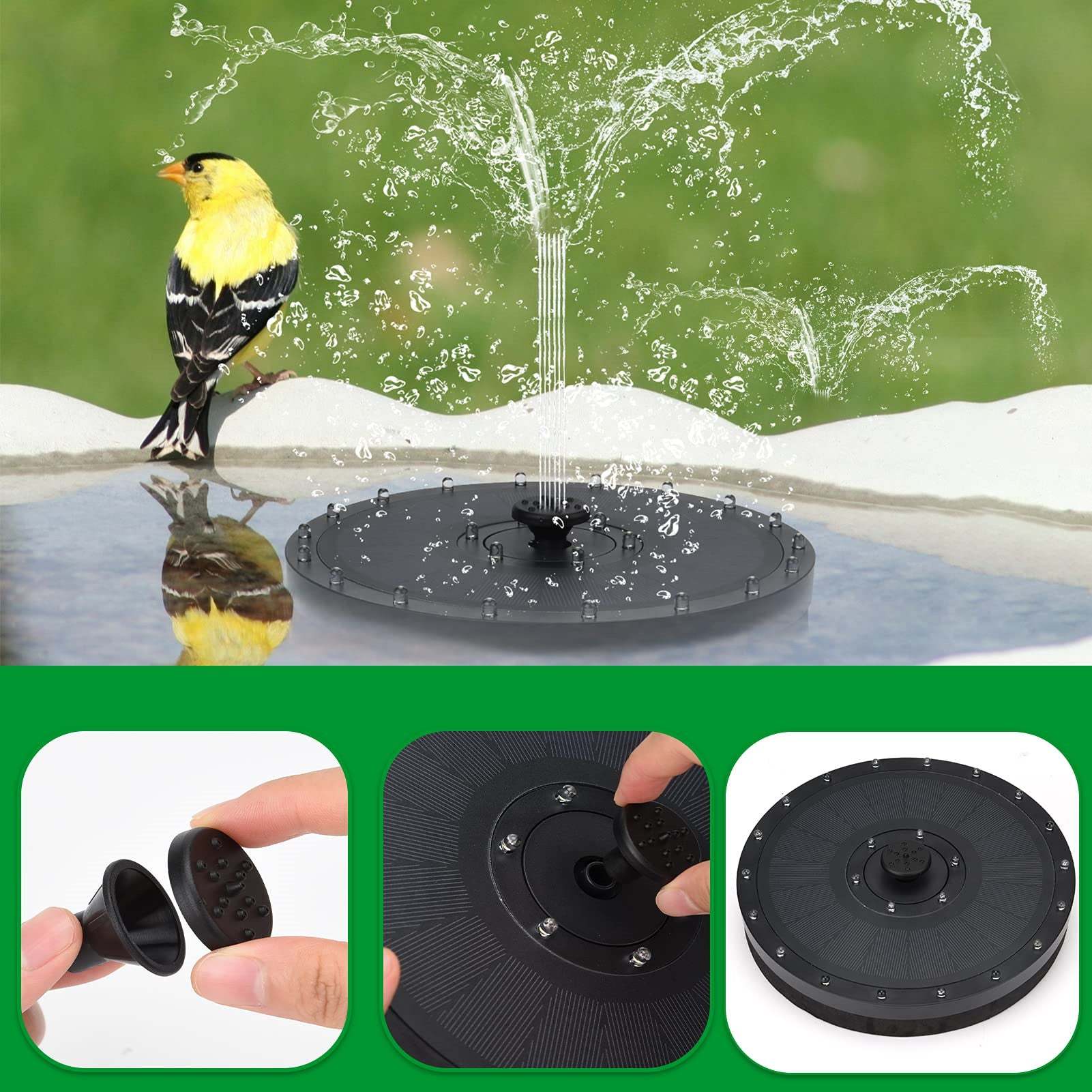 Floating Solar Bird Bath Fountain Kit Lamp-xinru