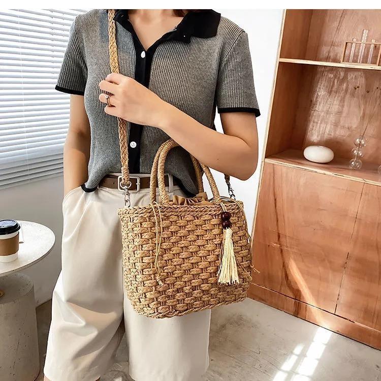 ウーブンバッグトートバッグショルダーバッグ-xinru shop