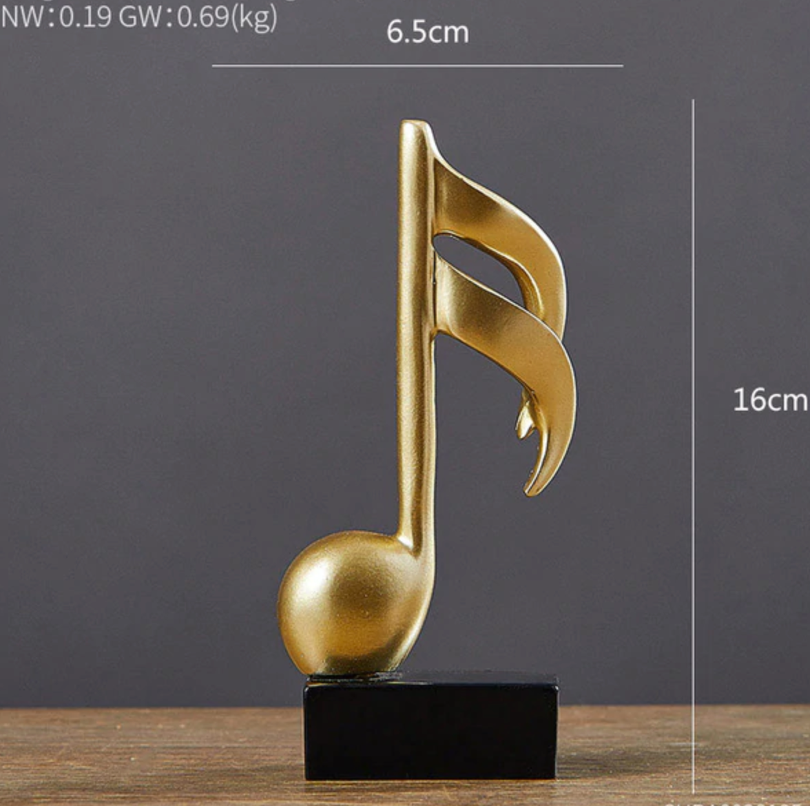 Art Music Note Shaped Sculpture Decorative Statue Artwork-xinru