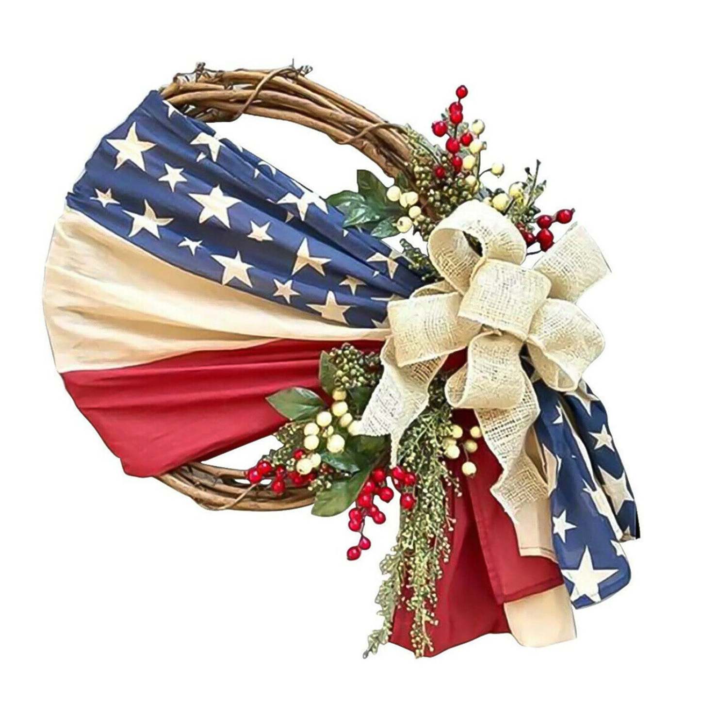 Independence Day Patriotic Wreath Door Decoration-xinru
