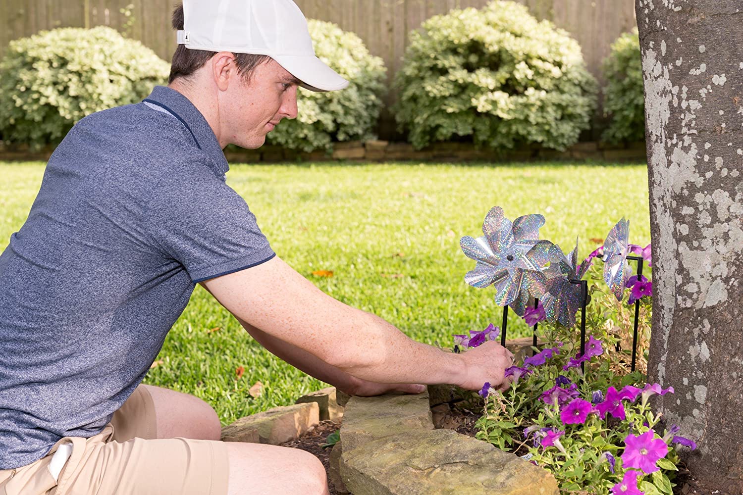 Sparkly Holographic Pin Wheel Spinners Scare Off Birds And Pests-xinru