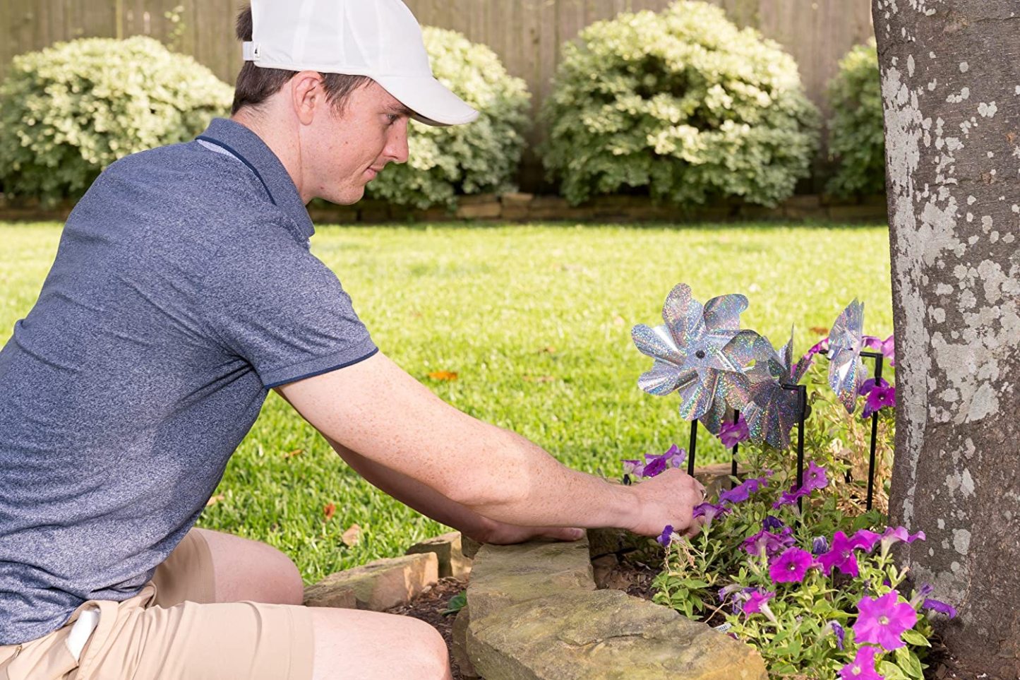 Sparkly Holographic Pin Wheel Spinners Scare Off Birds And Pests-xinru