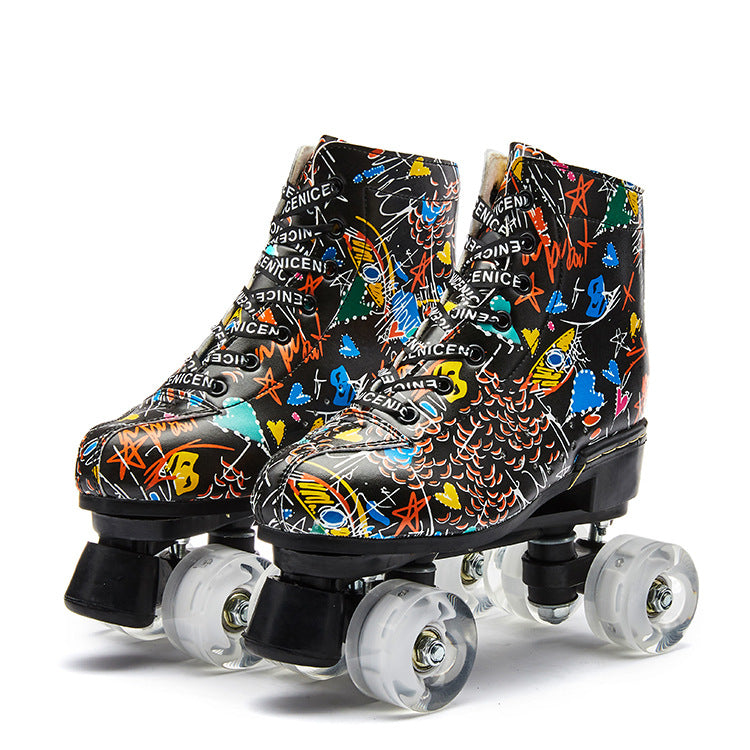 Colorful Graffiti Roller Skates-xinru shop
