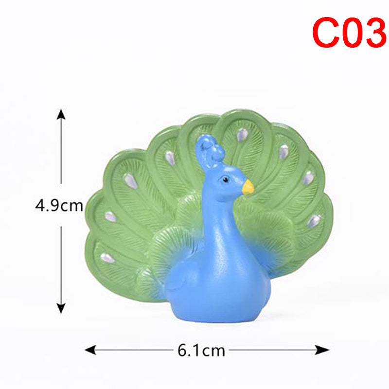 Mini Animals Craft Garden Micro Landscape Decor DIY Peacock Ornament Figurine-xinru