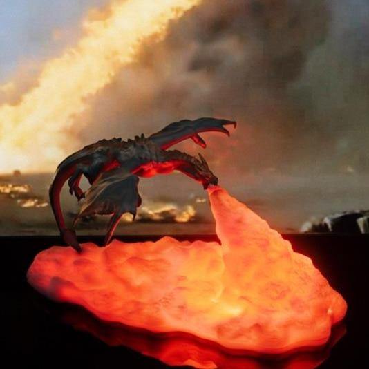 Fire Dragon 3D Printing LED Light Night Light Mood Soft Light-xinru