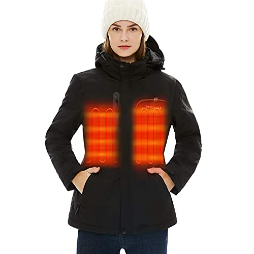 Heated Coat with Detachable Hood Windproof-xinru shop