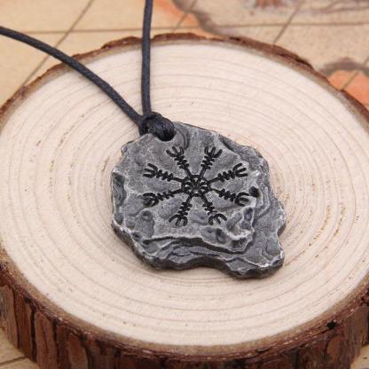 Unisex Viking Aegishjalmr Helm Of Awe Pendant Necklace-xinru