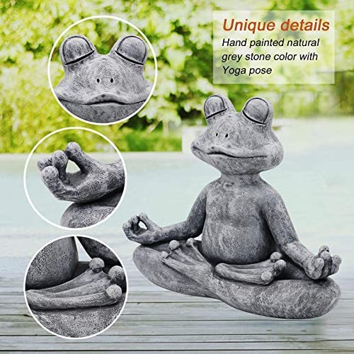Original Meditating Zen Yoga Frog Figurine Garden Statue-xinru
