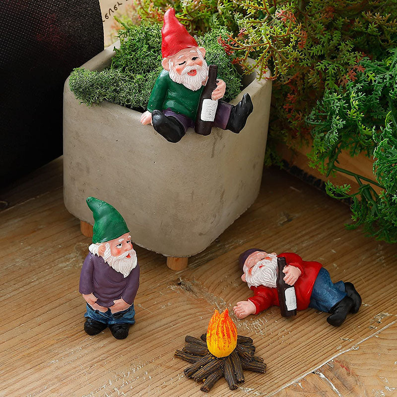 Drunk Dwarf Garden Gnomes 4 Pack-xinru