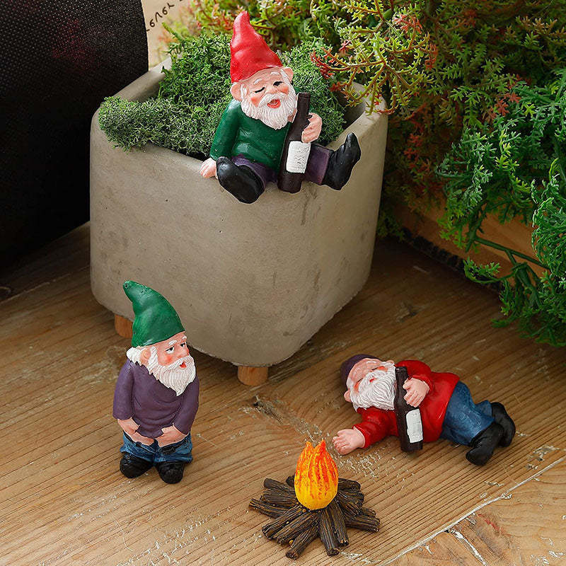 Drunk Dwarf Garden Gnomes 4 Pack-xinru