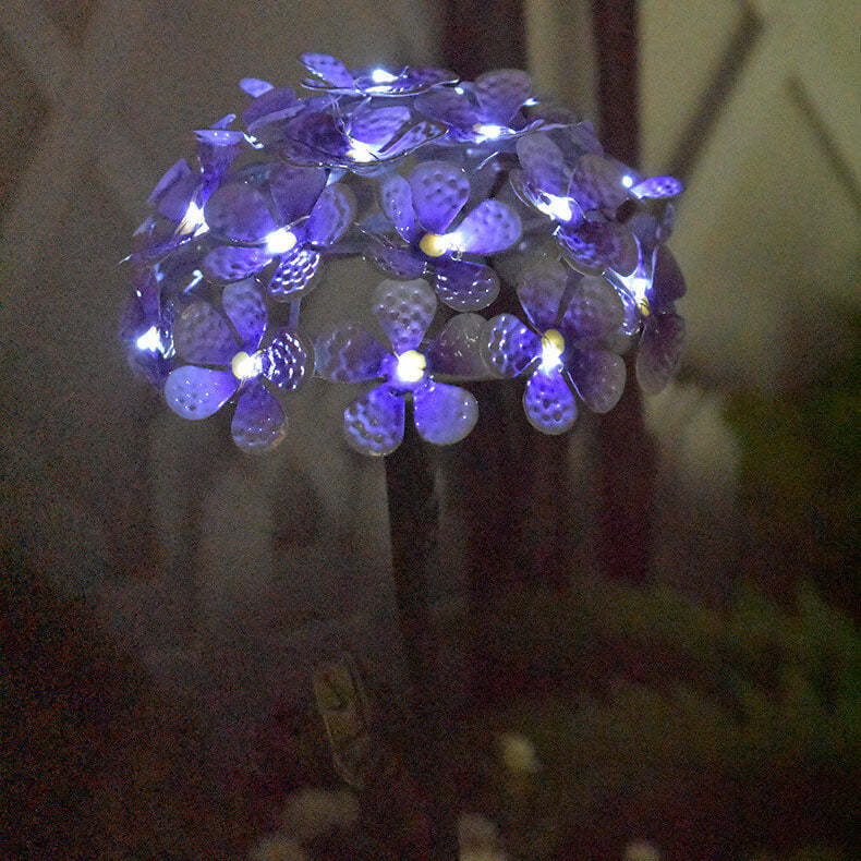 Modern Solar Outdoor Waterproof Simulation Hydrangea LED  Ground Plug Light-xinru