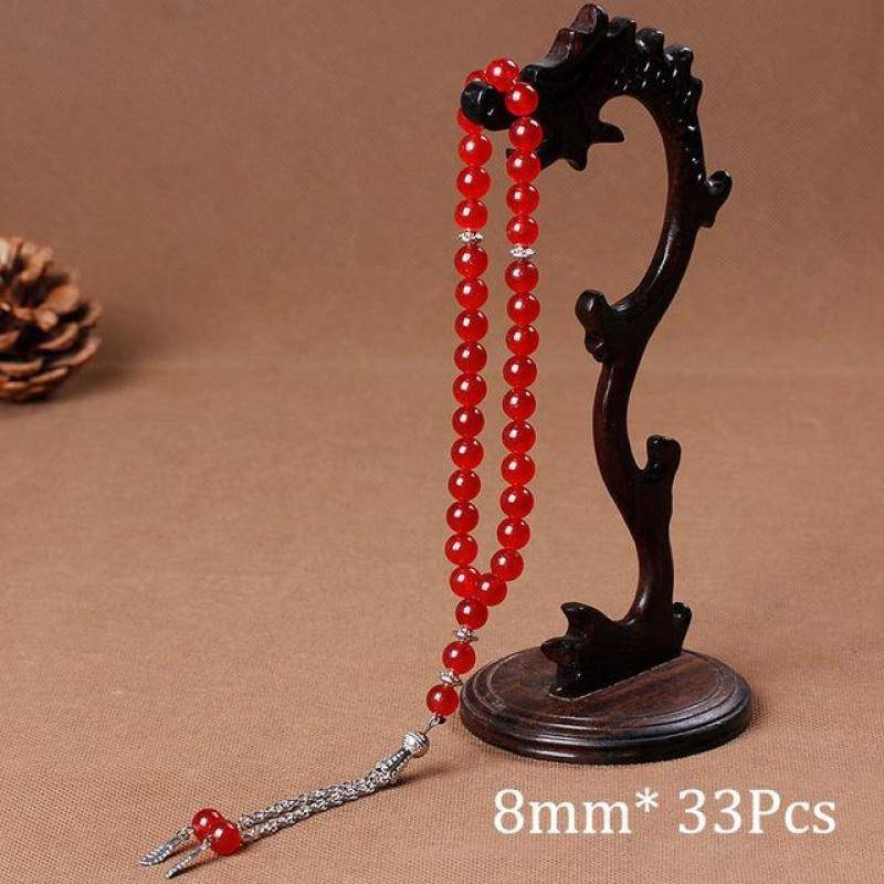 Natural Stone Agates Tassel Rosary Meditation Prayer Bead-xinru