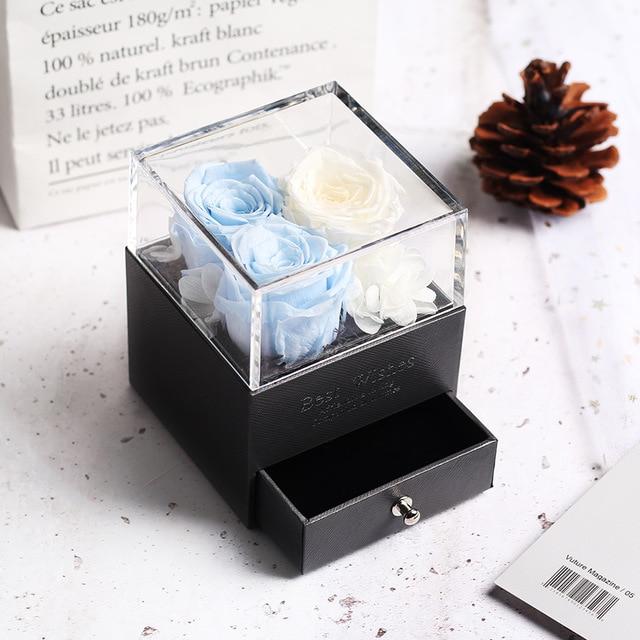 Immortal Preserved Rose Teddy Bear Box Display-xinru