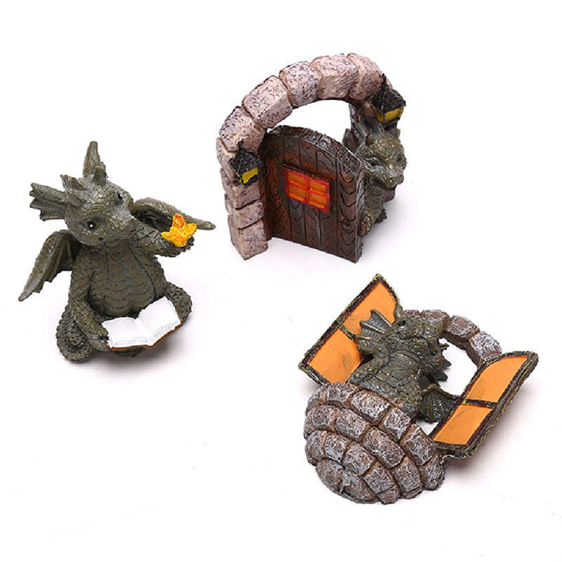 Outdoor Yard Decoration Miniature Dragon Resin Ornaments-xinru