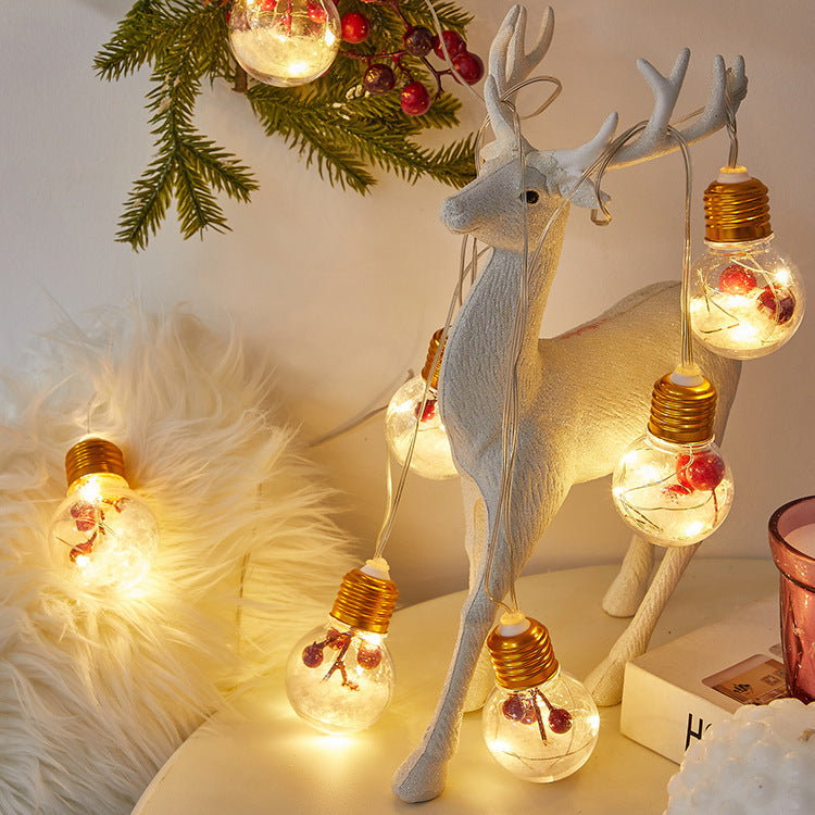 Christmas Fillable DIY Ornament Crystal Bulb LED String Light-xinru