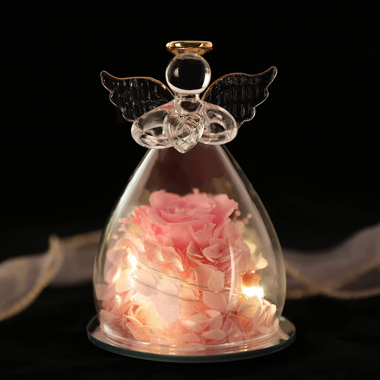 Mother's Day Gifts Led Angel Figurines With Pretty Rose-xinru