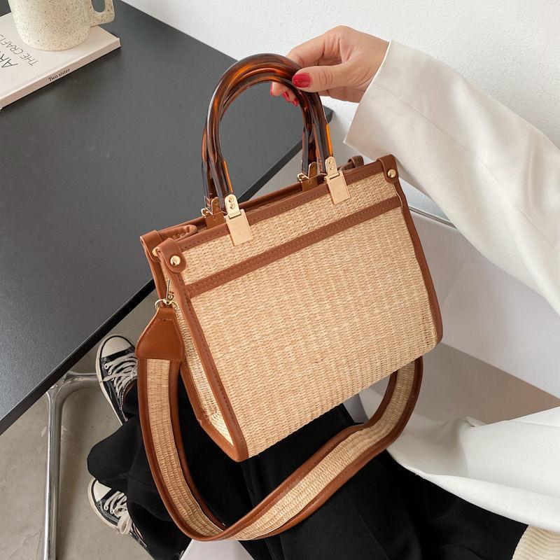 ウーブンバッグ大容量トートバッグ-xinru shop