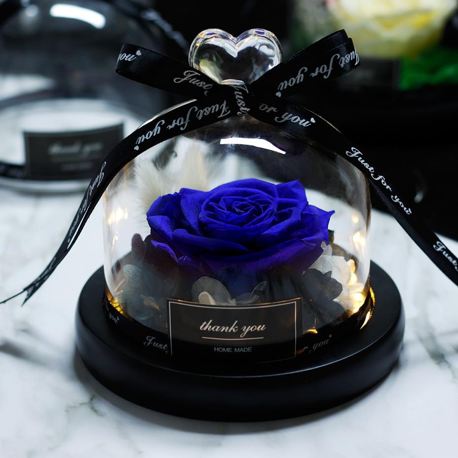 Mother's Day Gift Immortal Enchanted Rose Glass Heart Dome-xinru