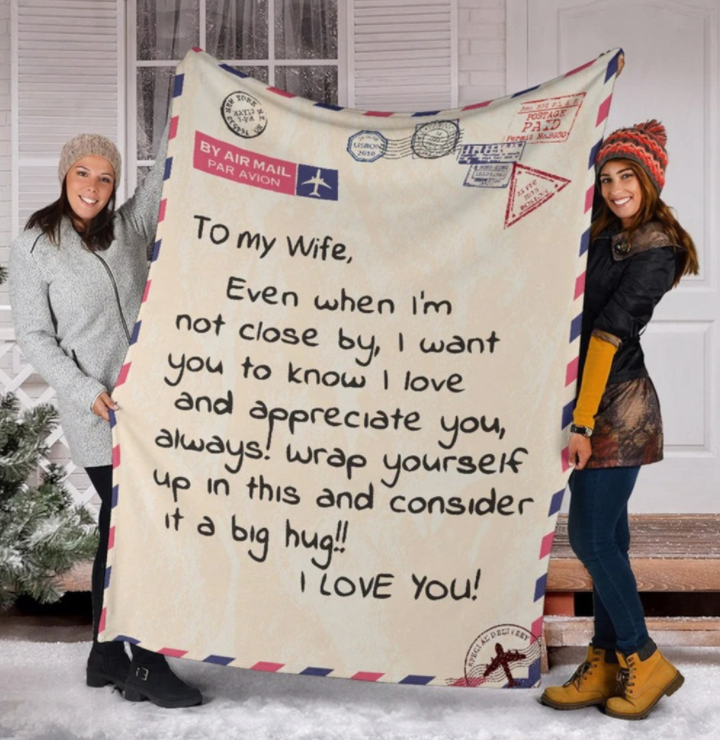 Envelope Letter Printing Flannel Blanket-xinru shop