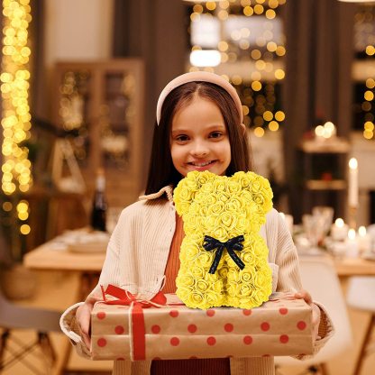 Mother's Day Gift Rose Bear With Box String Lights Necklace-xinru