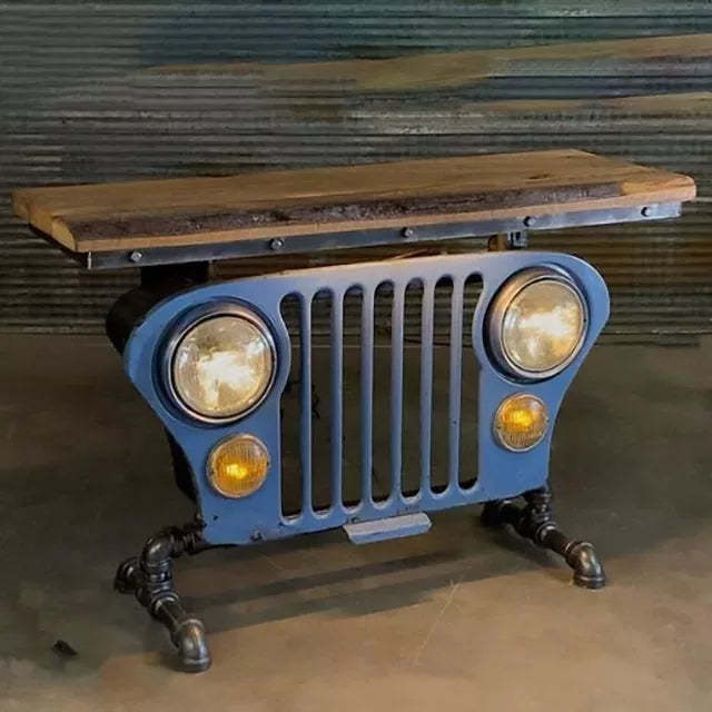 Resin Steampunk Industrial Table Model Car Head Sculpture Statue Ornament Decor-xinru