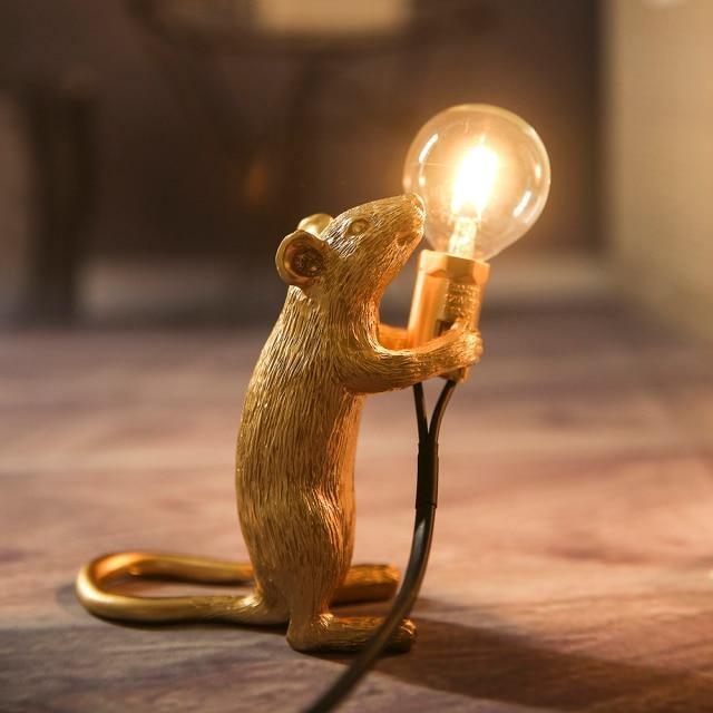 Nordic Resin Cute Mouse Animal Desk Lamp-xinru