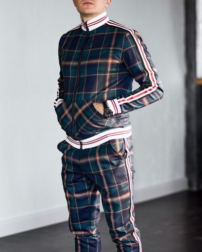 Stylish Guardsmen Matching Plaid Set Track Suits-xinru