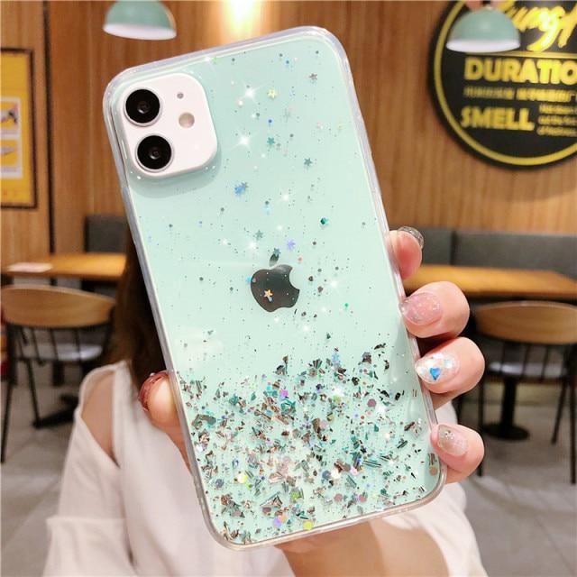 Colorful Glitter Plain Case-xinru