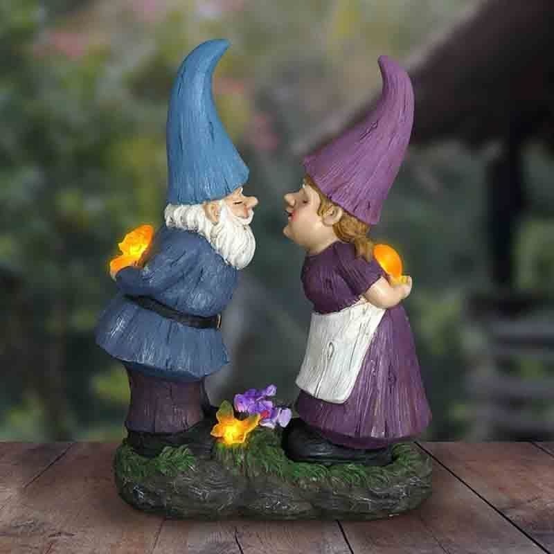 Lazy Couch Potato Gnomes Eating Chips and Drinking Beer Garden Statue-xinru