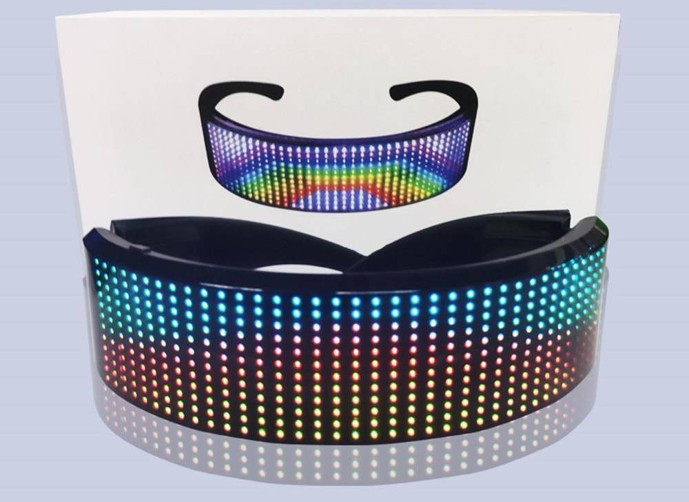 Neon LED Light Up Glasses Cyberpunk Goggles Celebration Party Events-xinru