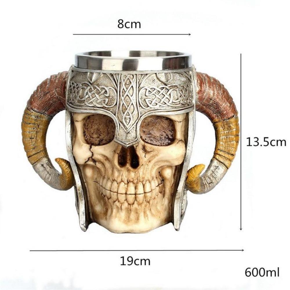 Viking Warrior Horned Skull Tankard-xinru